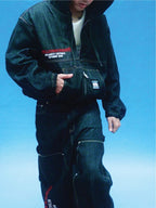 EVETS Embroidered Hooded Denim Jacket