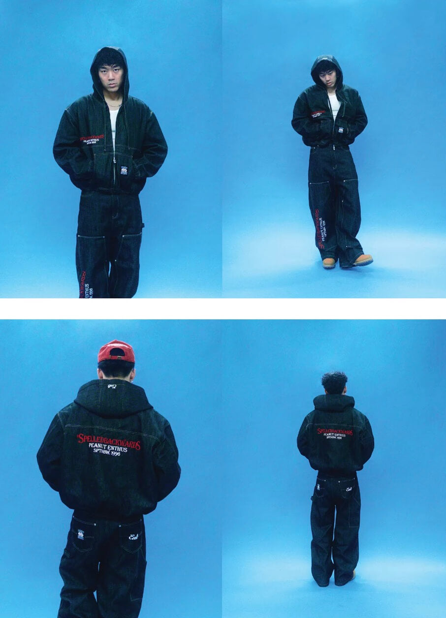 EVETS Embroidered Hooded Denim Jacket
