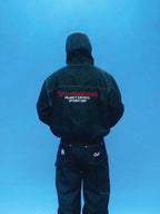 EVETS Embroidered Hooded Denim Jacket