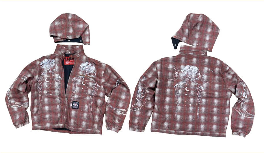 EVETS Plaid Detachable Hood Jacket