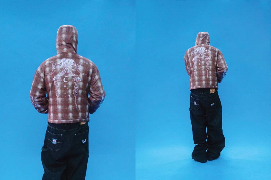 EVETS Plaid Detachable Hood Jacket