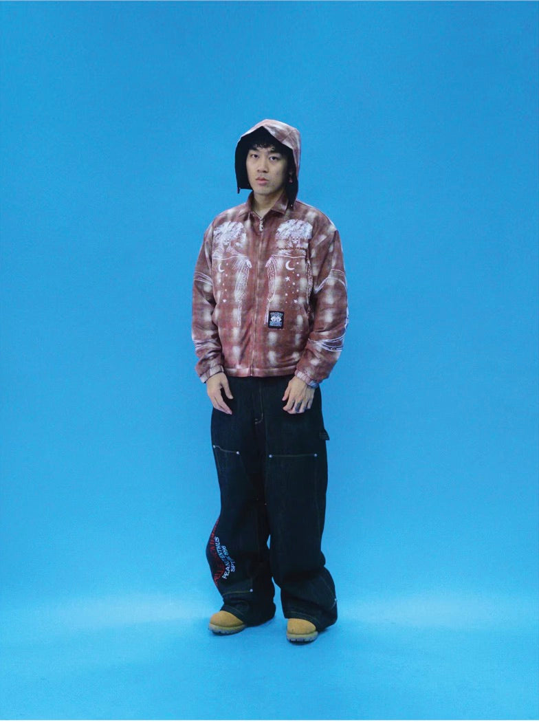 EVETS Plaid Detachable Hood Jacket