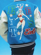 EVETS Embroidered Badge Varsity Jacket