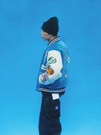 EVETS Embroidered Badge Varsity Jacket