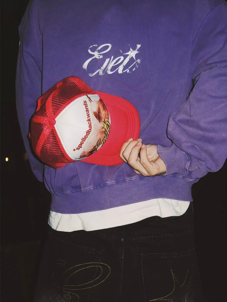 EVETS Vintage Purple Star Graphic Zip Up Hoodie