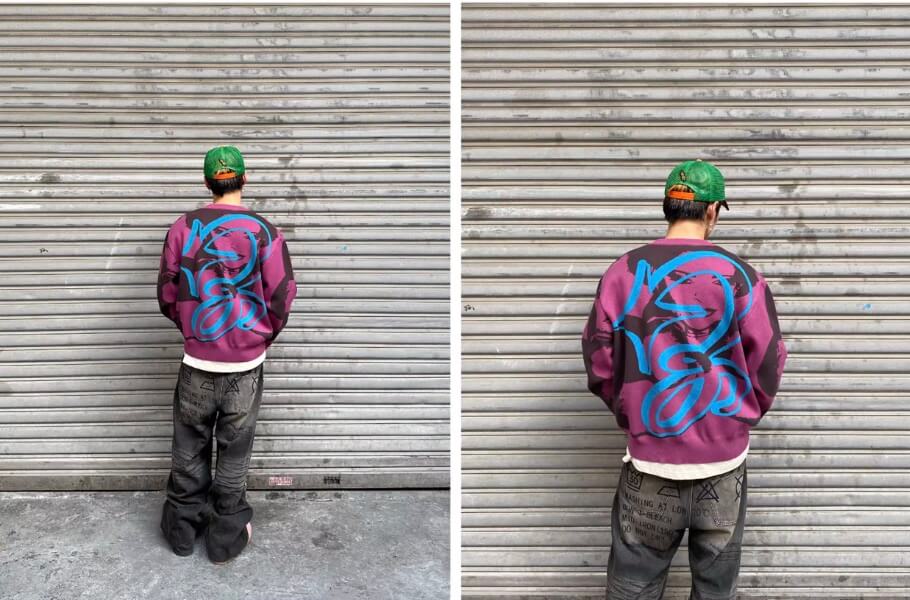 EVETS Purple Art Knit Sweater