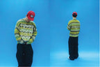 EVETS Gradient Stripe Fuzzy Knit Sweater