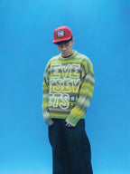 EVETS Gradient Stripe Fuzzy Knit Sweater