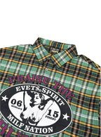 EVETS Plaid Color Block Graphic Long Sleeve Shirt