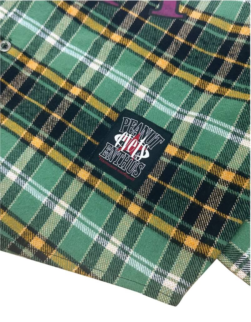 EVETS Plaid Color Block Graphic Long Sleeve Shirt