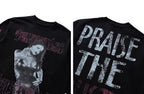 EVETS Vintage Rock Music Graphic Long Sleeve Tee