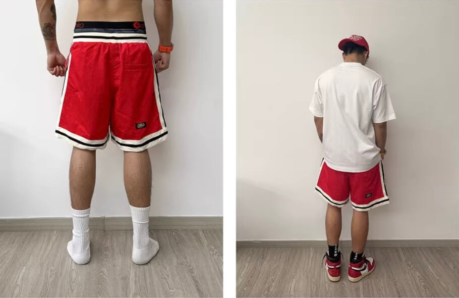 EVETS Color Block Logo Basketball Shorts