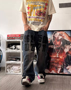 EVETS Dirty Wash Print Jeans
