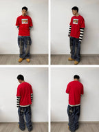 EVETS Dirty Wash Print Jeans