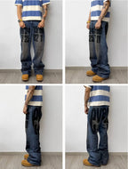EVETS Dirty Wash Print Jeans