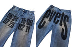 EVETS Dirty Wash Print Jeans