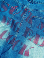 EVETS Dirty Wash Print Baggy Jeans