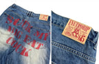 EVETS Dirty Wash Print Baggy Jeans