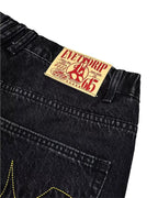 EVETS Whisker Washed Faded Baggy Jeans