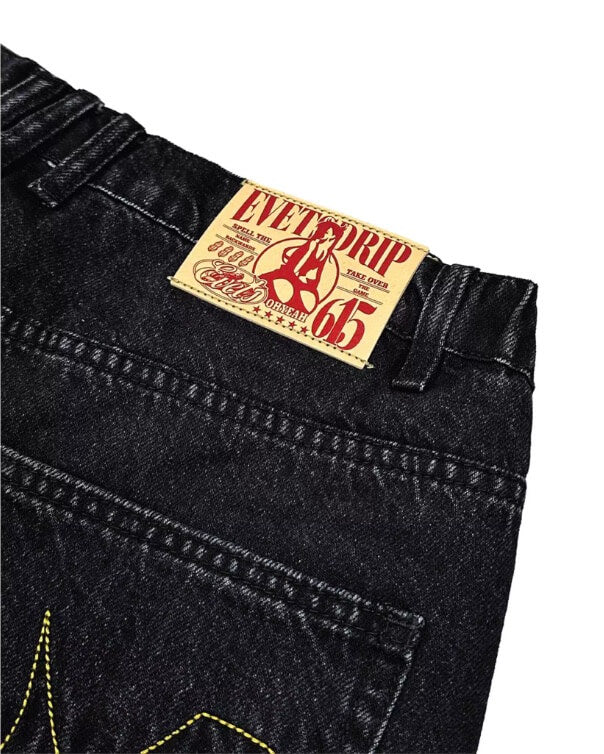 EVETS Whisker Washed Faded Baggy Jeans