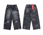 EVETS x LABT Heavy Lightning Whisker Washed Baggy Jeans