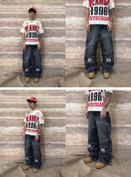 EVETS x LABT Heavy Lightning Whisker Washed Baggy Jeans