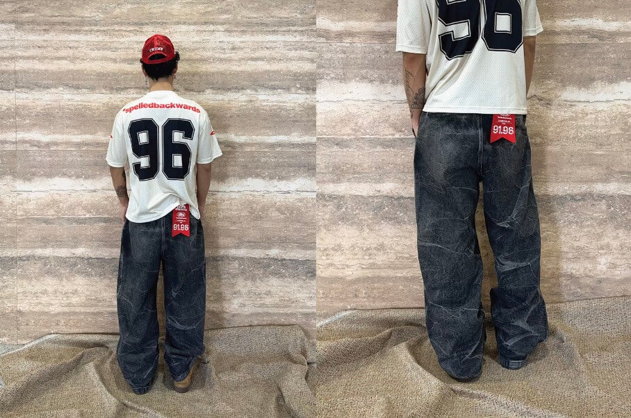 EVETS x LABT Heavy Lightning Whisker Washed Baggy Jeans