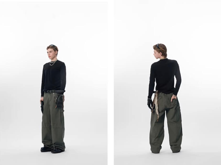 JHYQ 3D Layered Baggy Work Pants