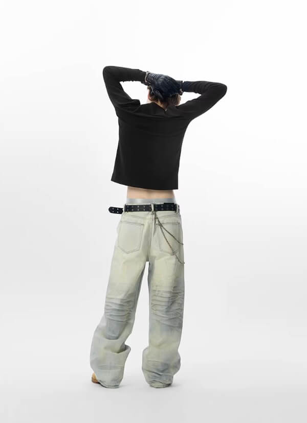 JHYQ Heavy Washed Vintage Jeans