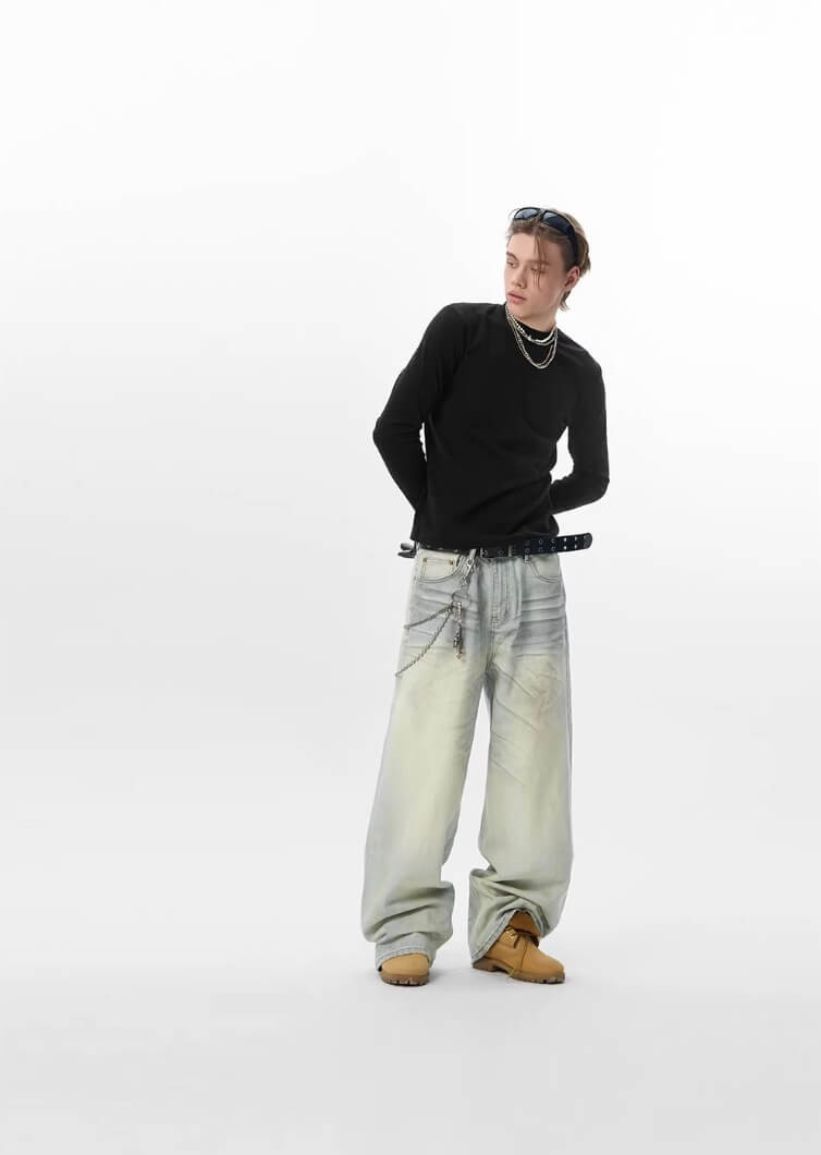 JHYQ Heavy Washed Vintage Jeans