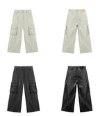 JHYQ Vintage Washed Multi Pocket Cargo Work Pants