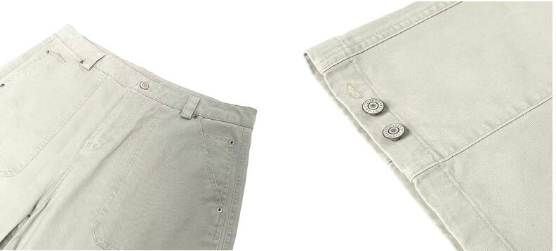 JHYQ Vintage Washed Multi Pocket Cargo Work Pants