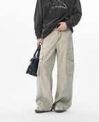 JHYQ Vintage Washed Multi Pocket Cargo Work Pants