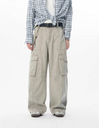 JHYQ Vintage Washed Multi Pocket Cargo Work Pants