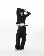 JHYQ Vintage Washed Multi Pocket Cargo Work Pants