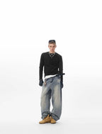JHYQ Vintage Washed Distressed Jeans