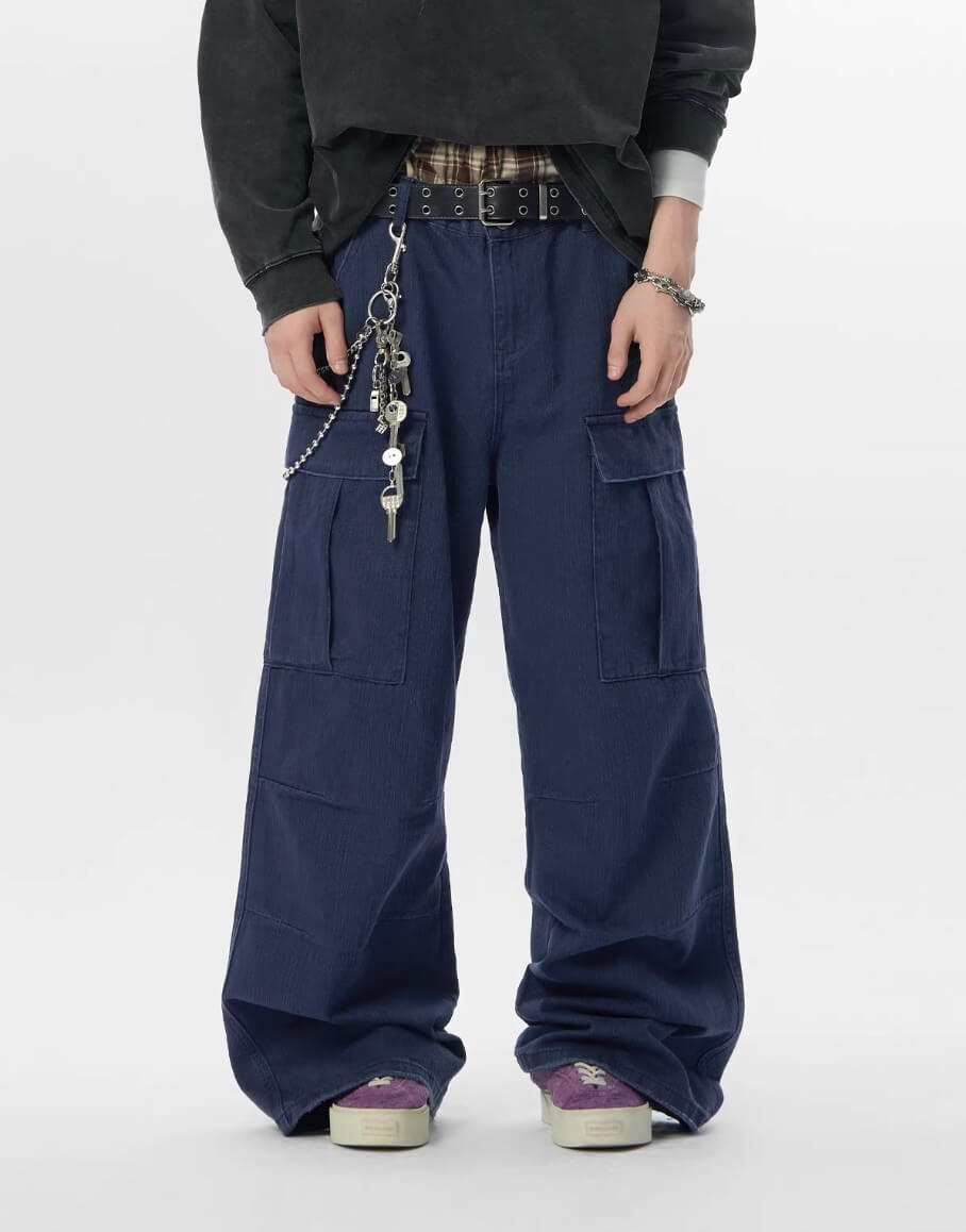 JHYQ Distressed Bamboo Cotton Cargo Work Pants
