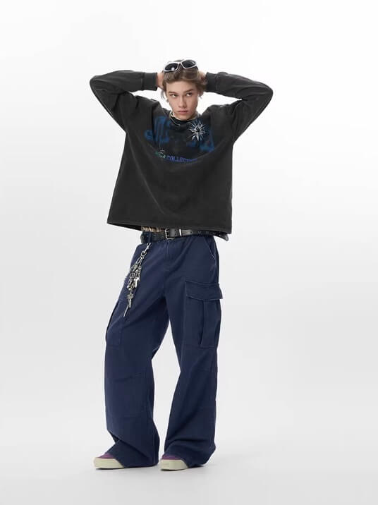 JHYQ Distressed Bamboo Cotton Cargo Work Pants