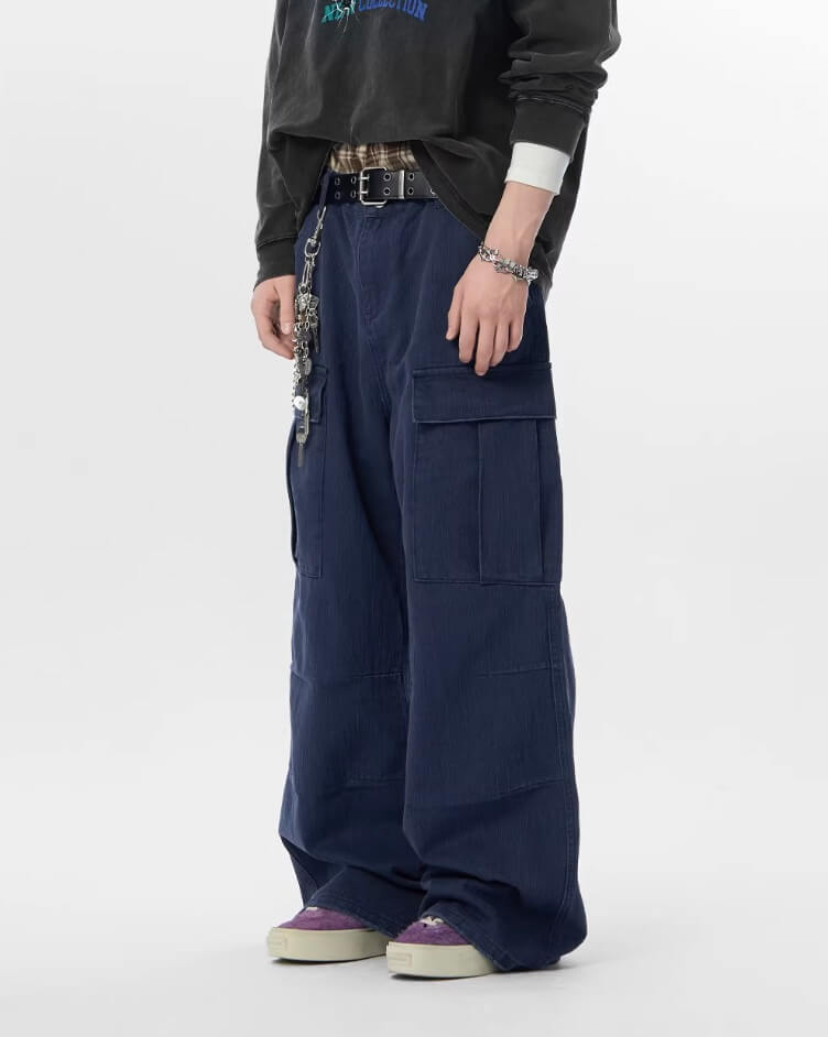 JHYQ Distressed Bamboo Cotton Cargo Work Pants