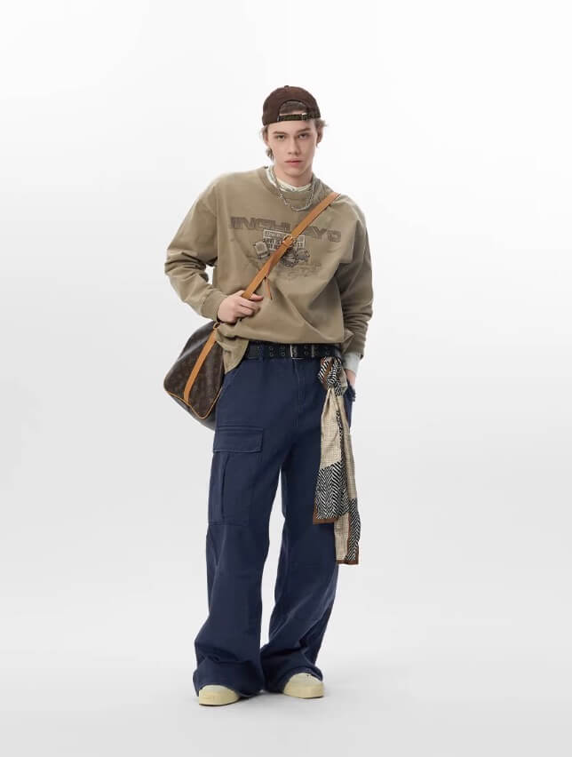 JHYQ Distressed Bamboo Cotton Cargo Work Pants