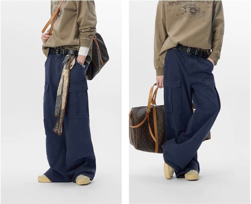 JHYQ Distressed Bamboo Cotton Cargo Work Pants