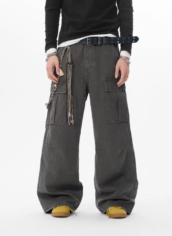 JHYQ Distressed Bamboo Cotton Cargo Work Pants