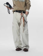 JHYQ Distressed Multi Pocket Baggy Cargo Pants