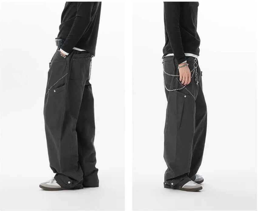 JHYQ Distressed Multi Pocket Baggy Cargo Pants