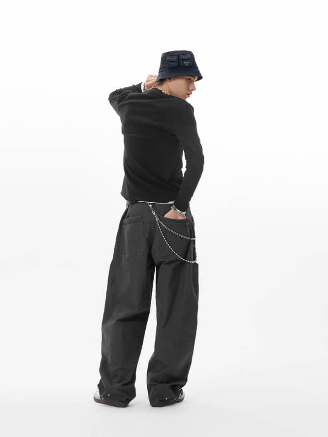 JHYQ Distressed Multi Pocket Baggy Cargo Pants
