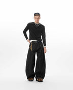 JHYQ Black Machete Baggy Jeans