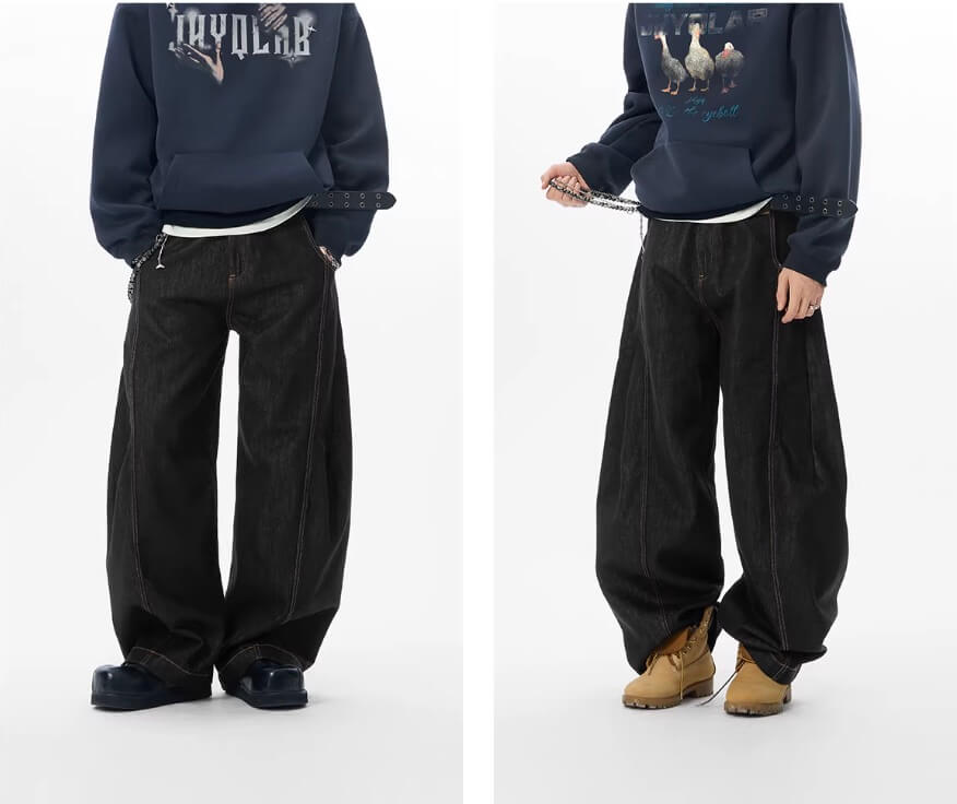 JHYQ Black Machete Baggy Jeans