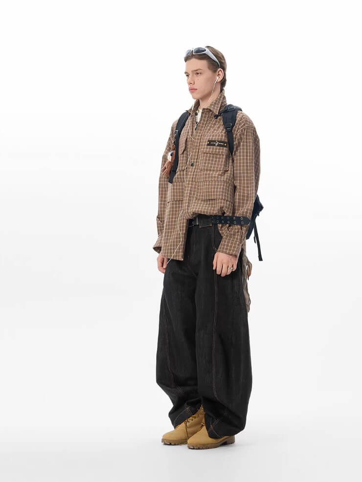 JHYQ Black Machete Baggy Jeans