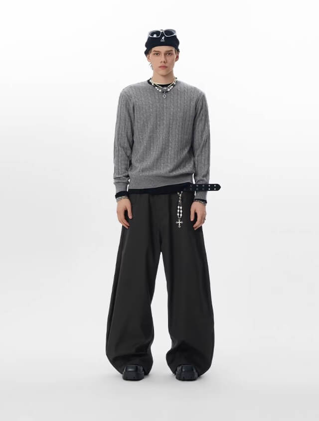 JHYQ Machete Draped Baggy Suit Pants
