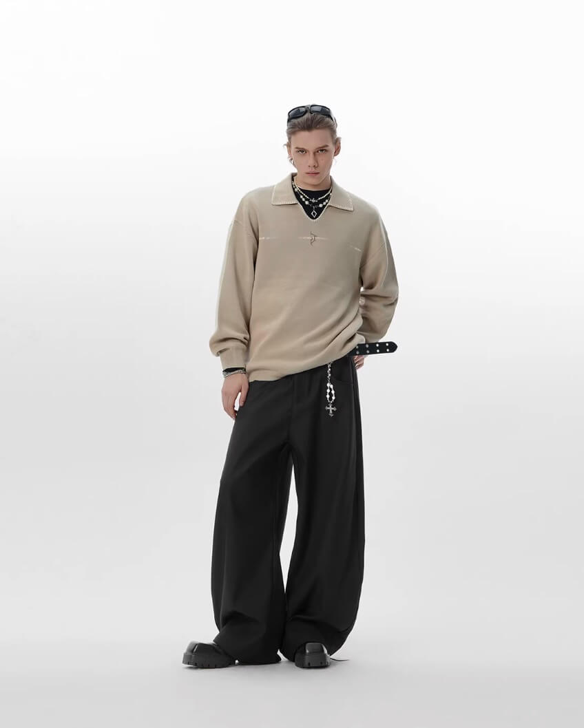 JHYQ Machete Draped Baggy Suit Pants